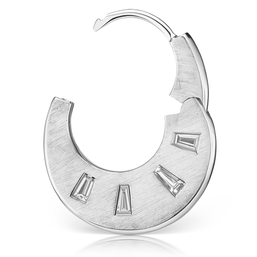 Diamond Crescent Reversible Hoop Earring - Image 8