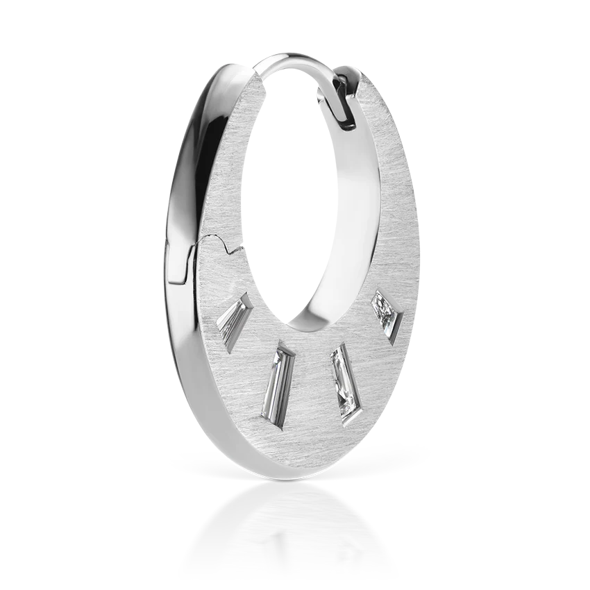 Diamond Crescent Reversible Hoop Earring - Image 9