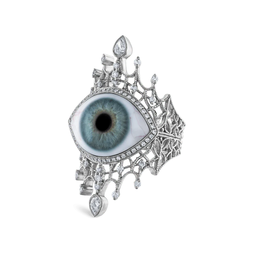 Diamond Crown Eye Finger Ring - Image 3
