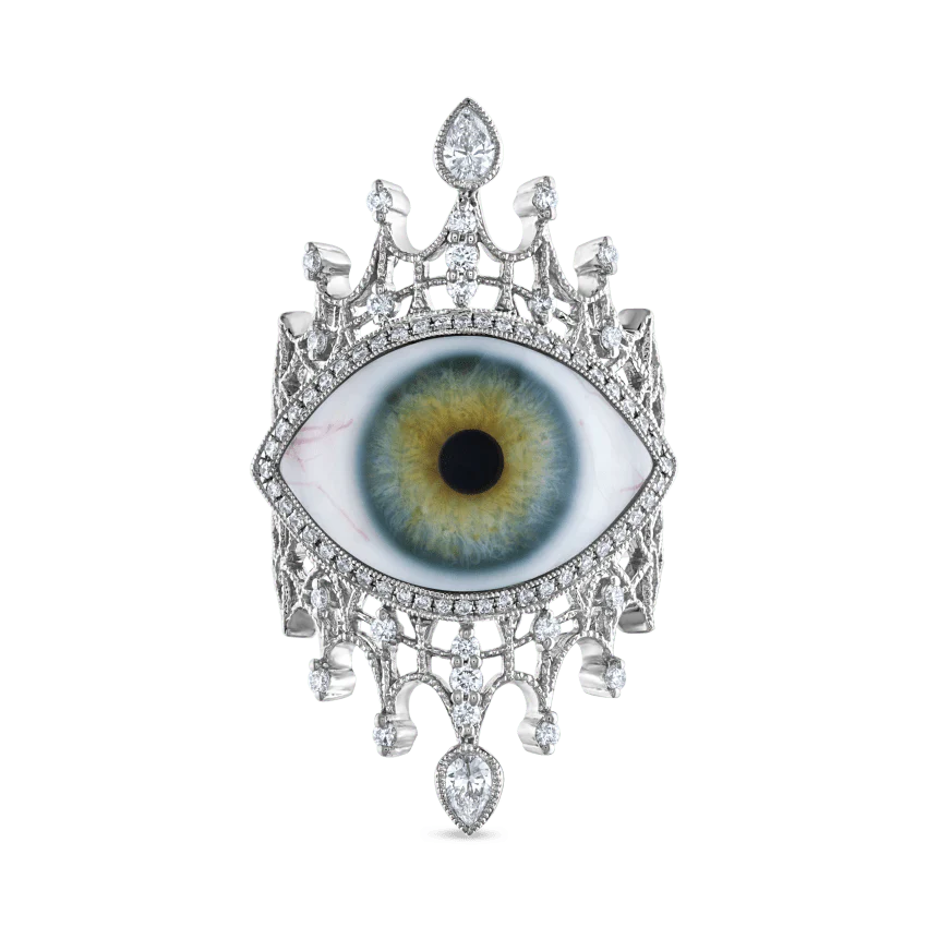 Diamond Crown Eye Finger Ring - Image 7