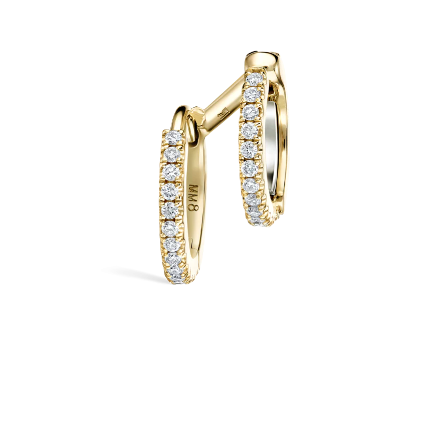 Diamond Double Linked Eternity Hoop Earring and Cuff - Image 13