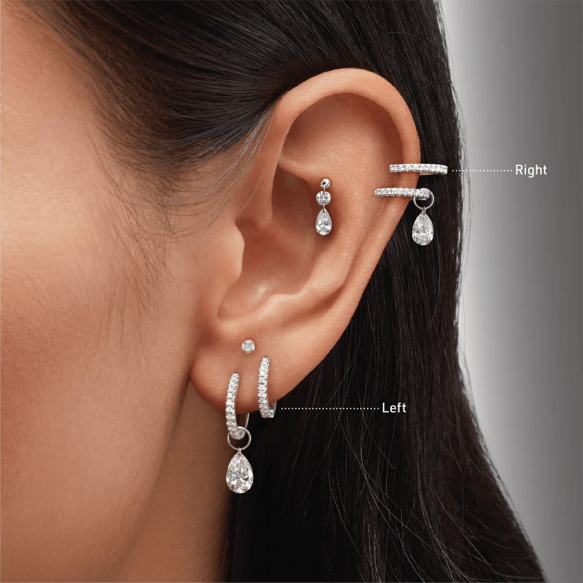 Diamond Double Linked Eternity Hoop Earring and Cuff - Image 16