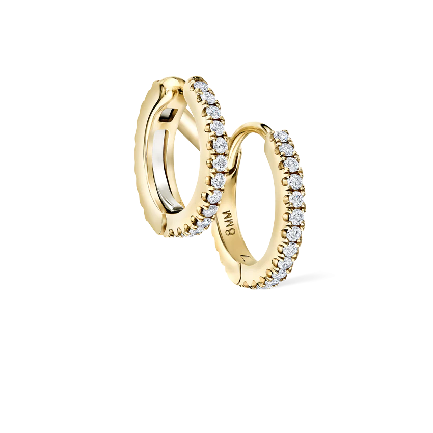 Diamond Double Linked Eternity Hoop Earring and Cuff - Image 17