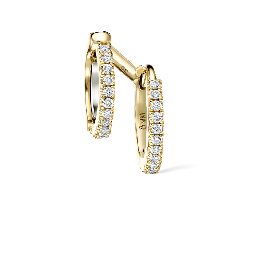 Diamond Double Linked Eternity Hoop Earring and Cuff - Image 18