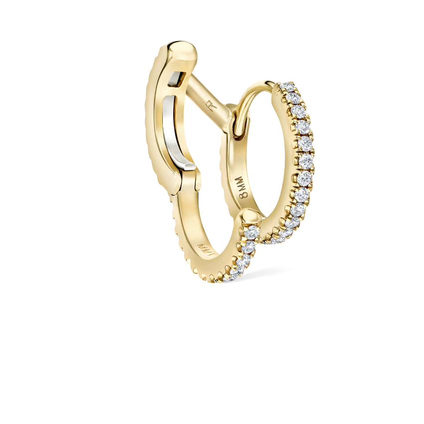 Diamond Double Linked Eternity Hoop Earring and Cuff - Image 19