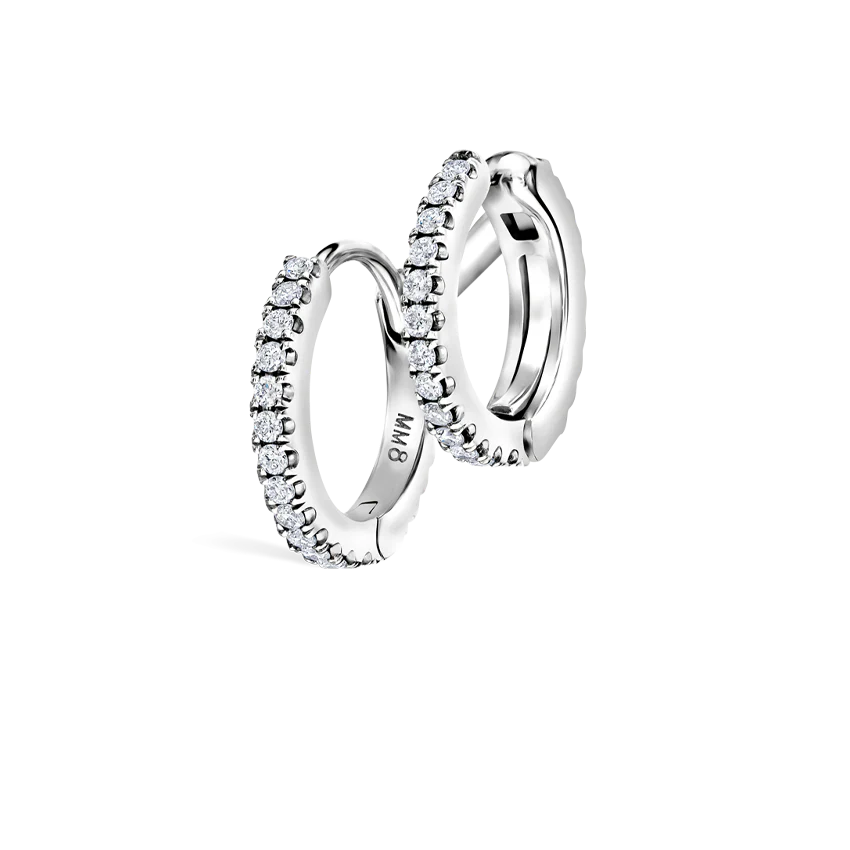 Diamond Double Linked Eternity Hoop Earring and Cuff - Image 2