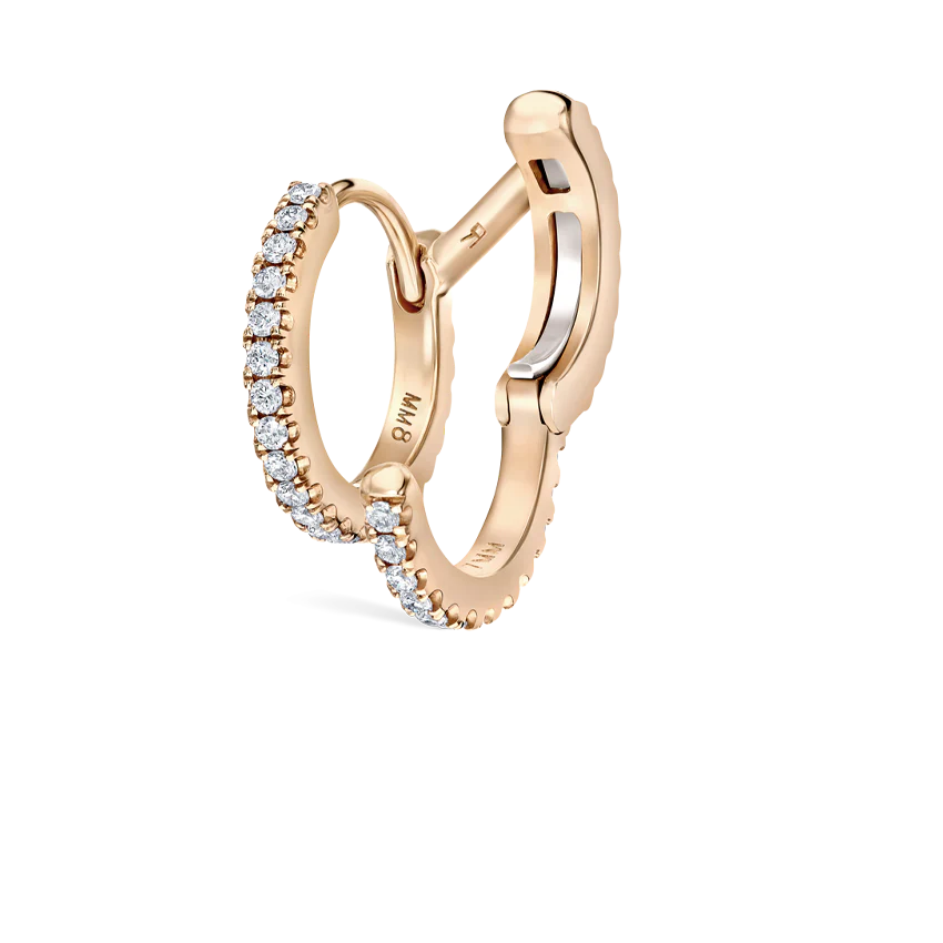 Diamond Double Linked Eternity Hoop Earring and Cuff - Image 24