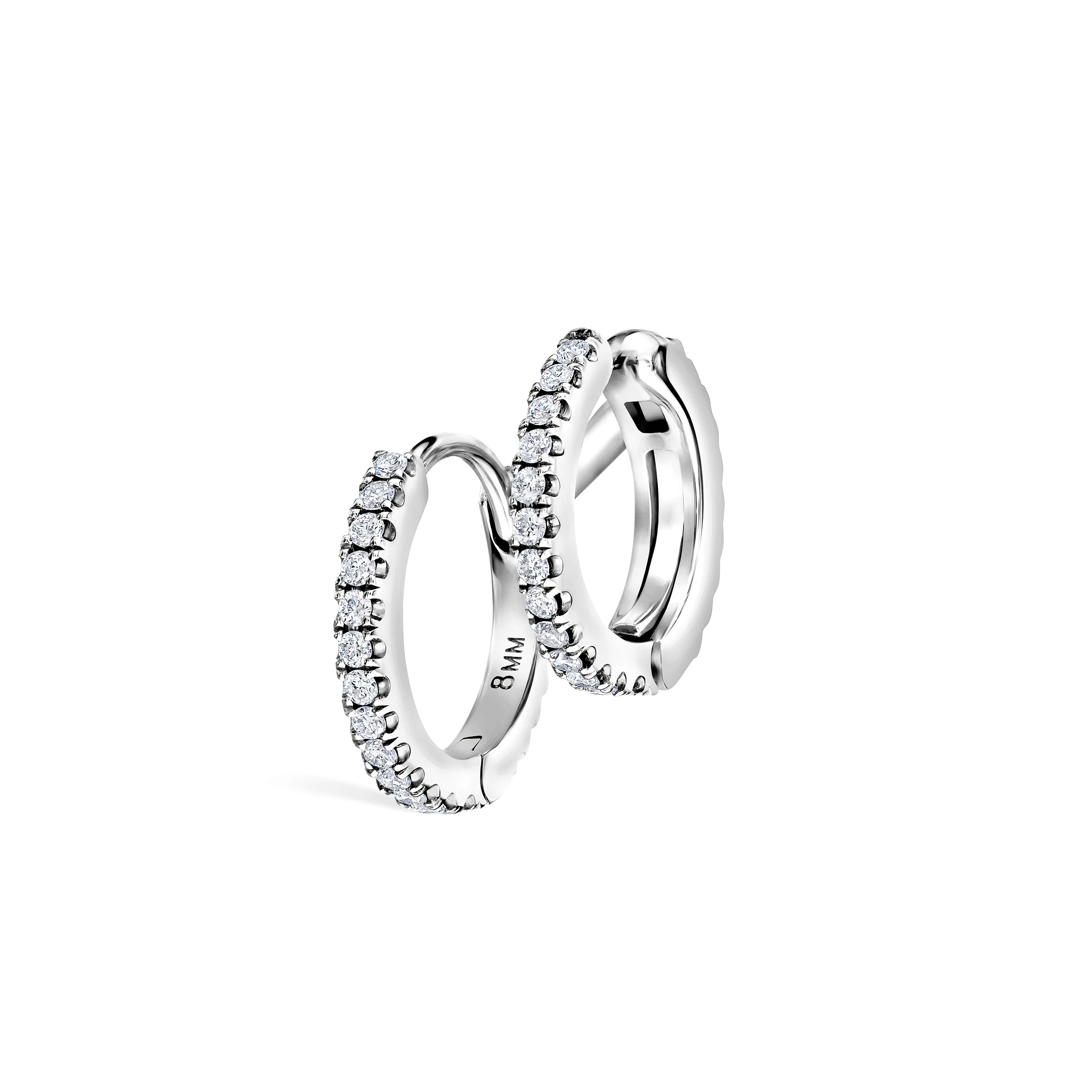 Diamond Double Linked Eternity Hoop Earring and Cuff - Image 34