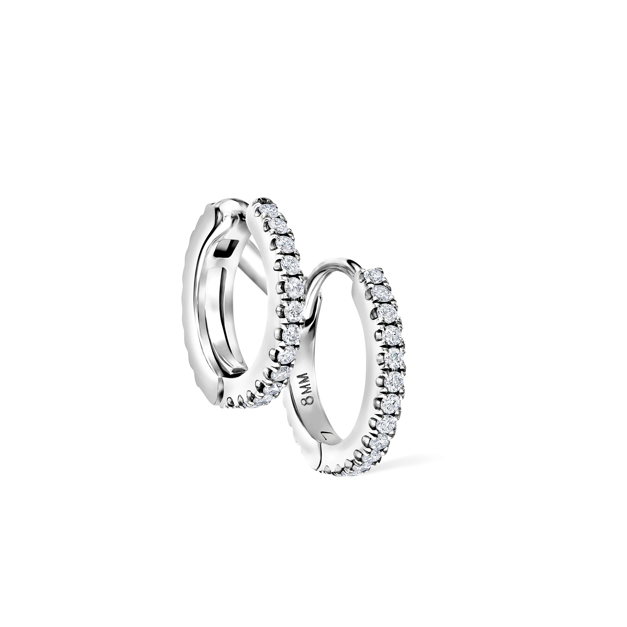 Diamond Double Linked Eternity Hoop Earring and Cuff - Image 35