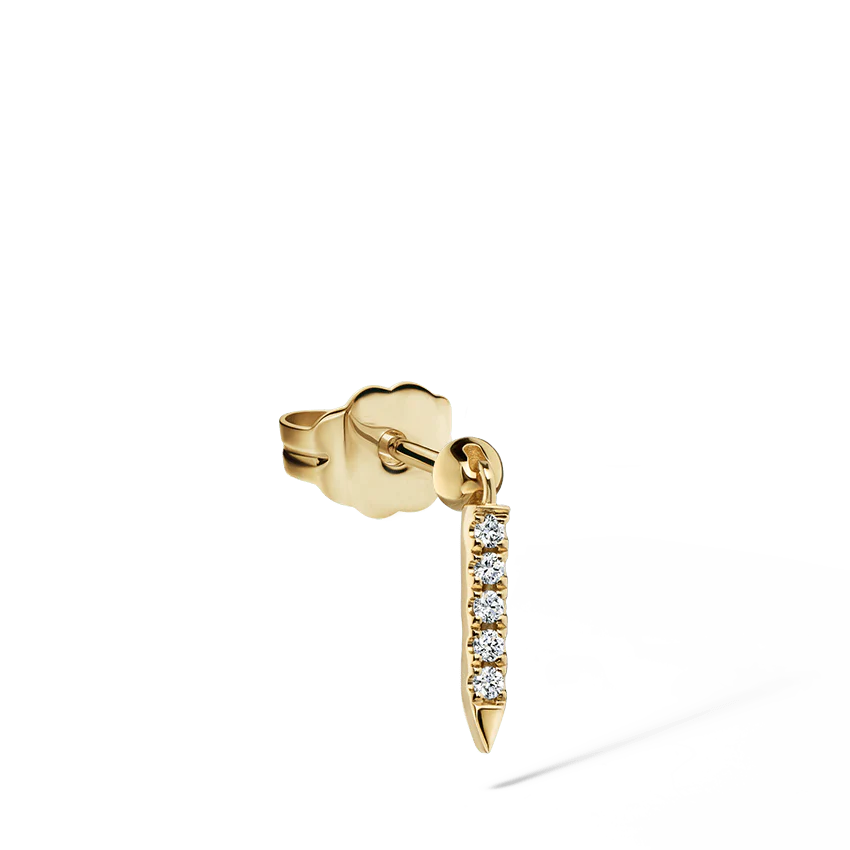Diamond Eternity Bar Charm Stud Earring - Image 10