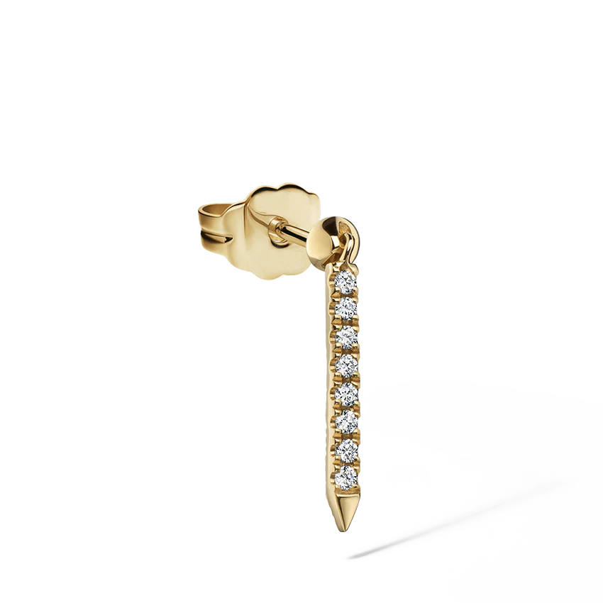 Diamond Eternity Bar Charm Stud Earring - Image 12