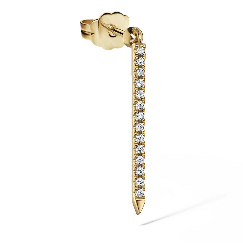 Diamond Eternity Bar Charm Stud Earring - Image 14