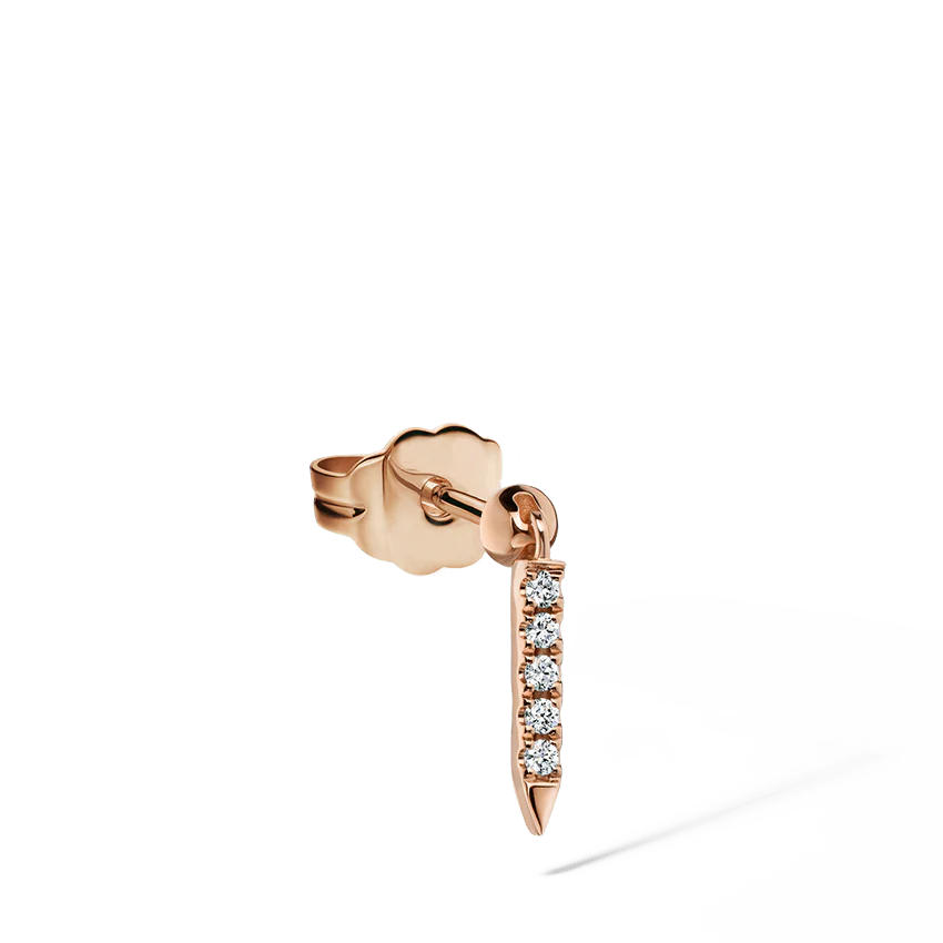 Diamond Eternity Bar Charm Stud Earring - Image 18