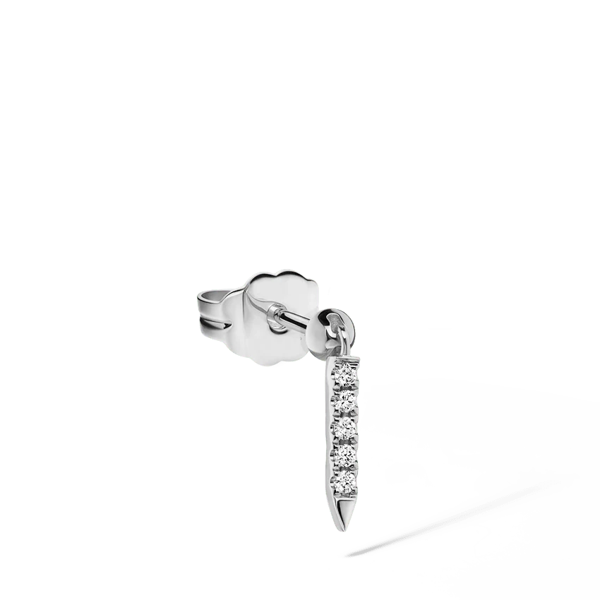 Diamond Eternity Bar Charm Stud Earring - Image 2
