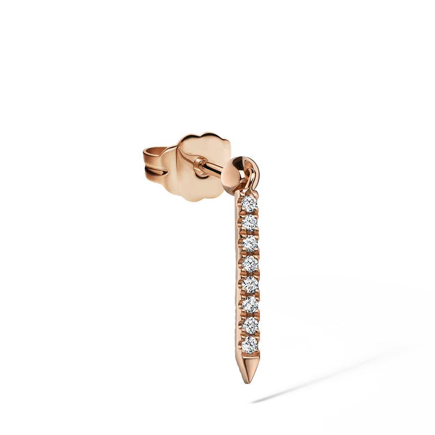 Diamond Eternity Bar Charm Stud Earring - Image 20