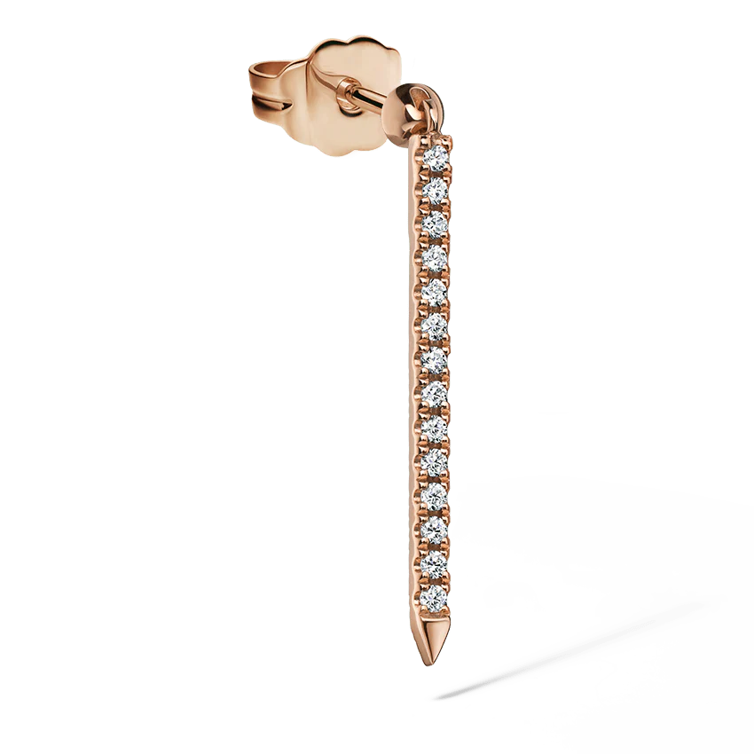 Diamond Eternity Bar Charm Stud Earring - Image 22