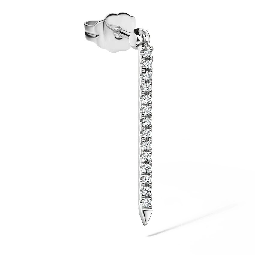Diamond Eternity Bar Charm Stud Earring - Image 6
