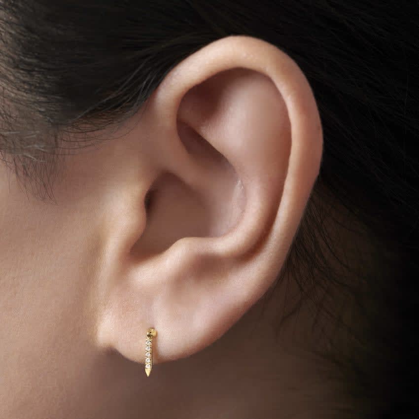 Diamond Eternity Bar Charm Threaded Stud Earring - Image 56