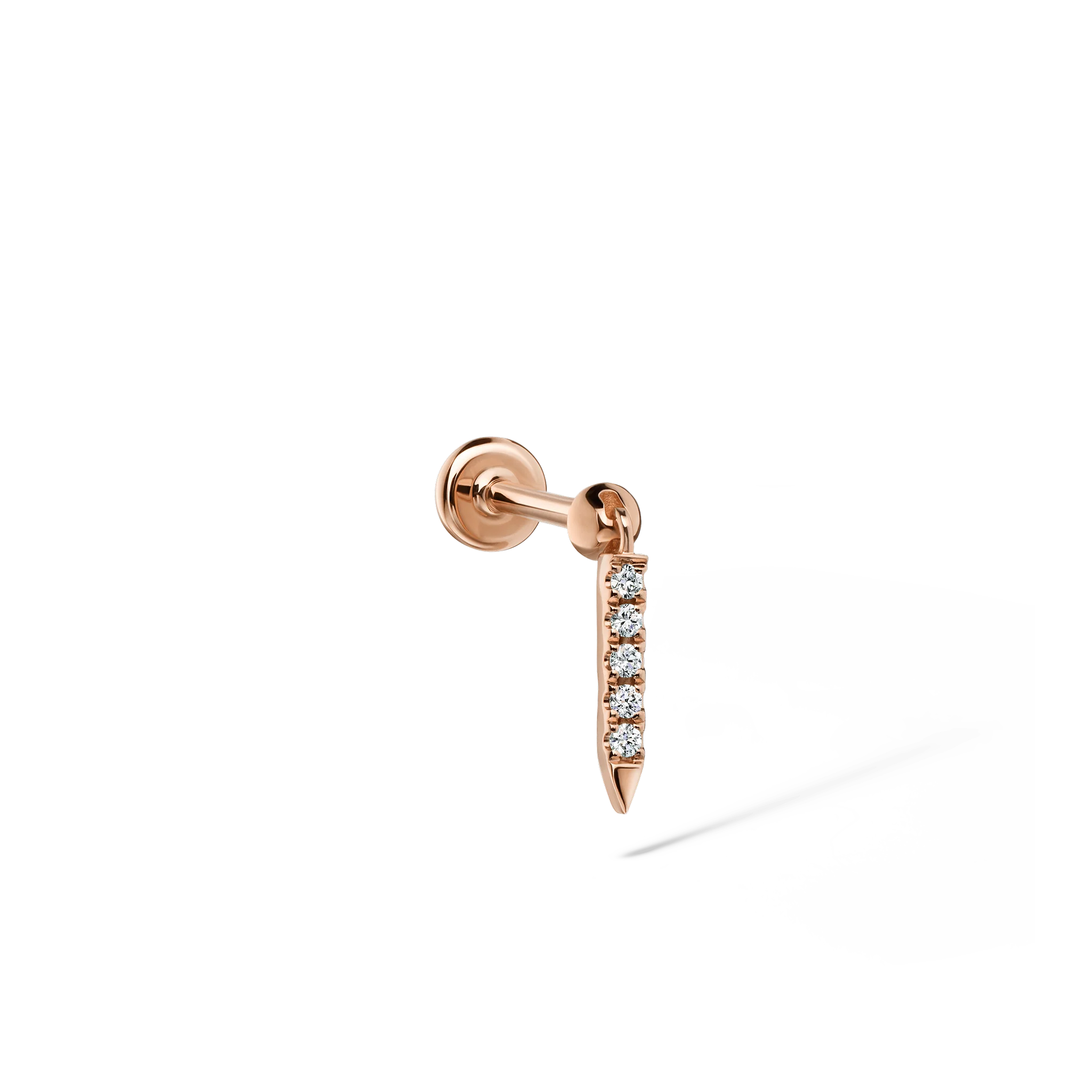 Diamond Eternity Bar Charm Threaded Stud Earring - Image 68