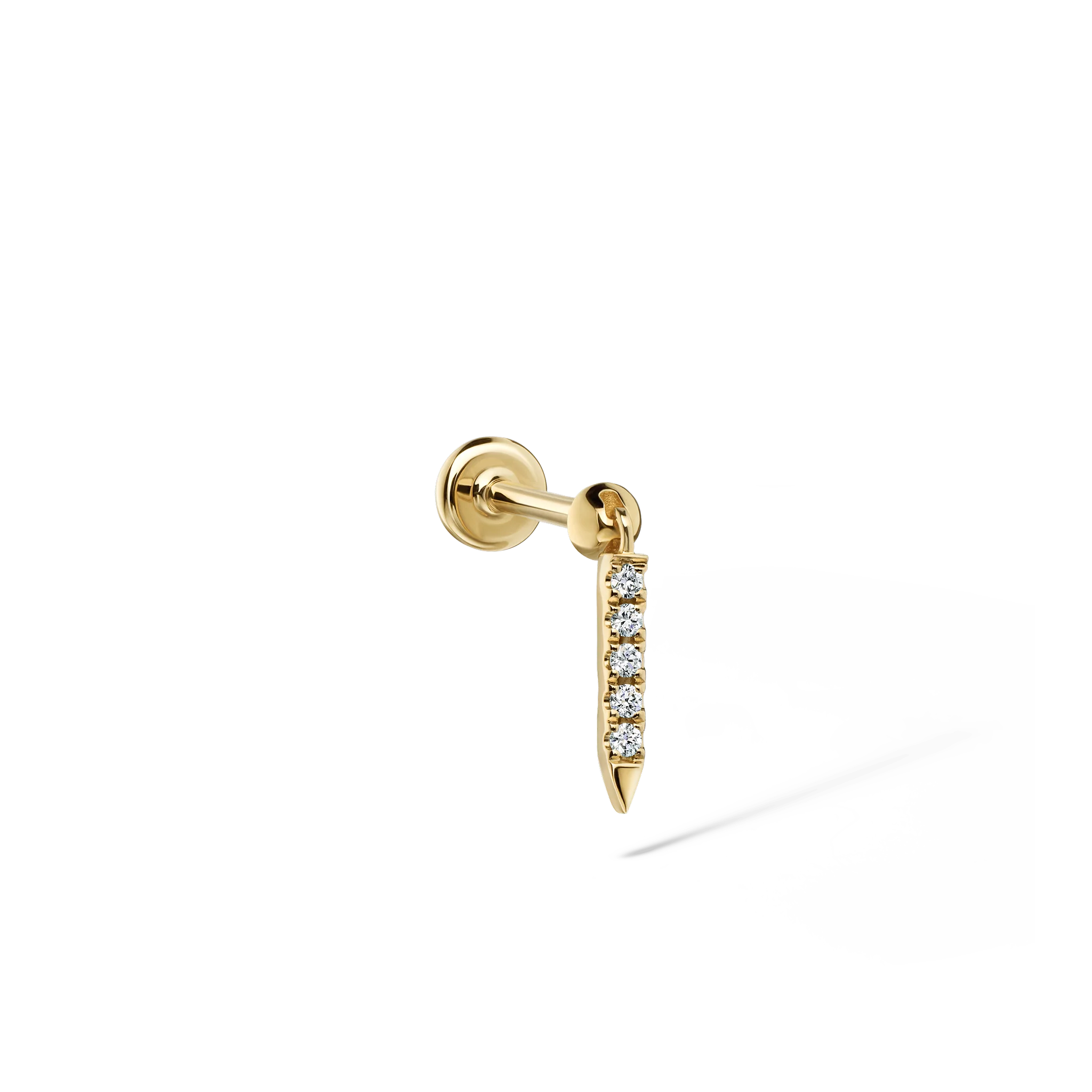 Diamond Eternity Bar Charm Threaded Stud Earring - Image 70