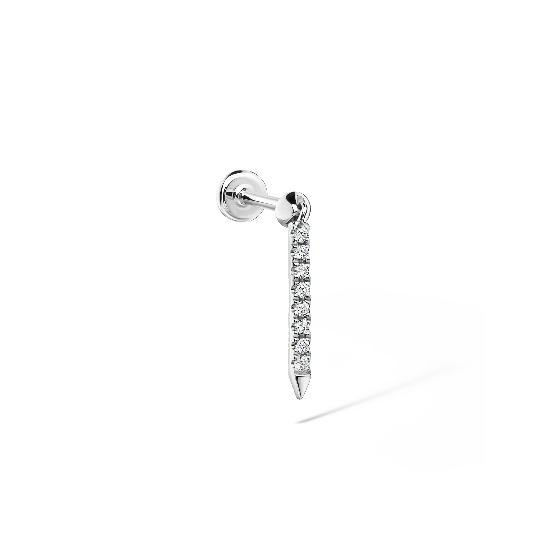 Diamond Eternity Bar Charm Threaded Stud Earring - Image 72