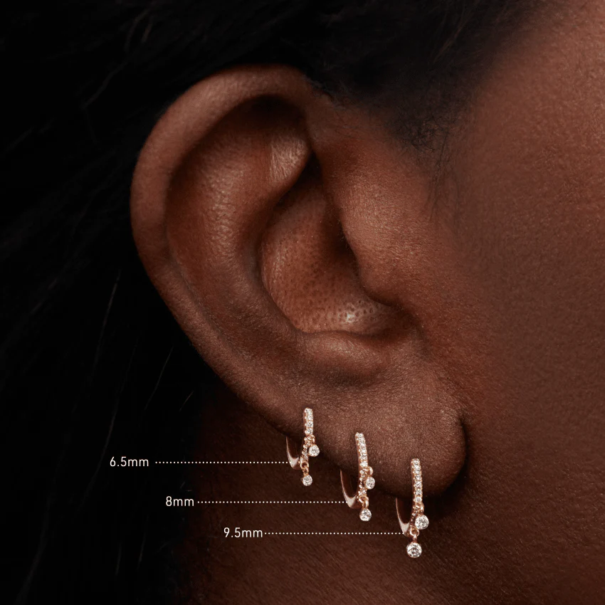 Diamond Eternity Double Dangle Hoop Earring - Image 15