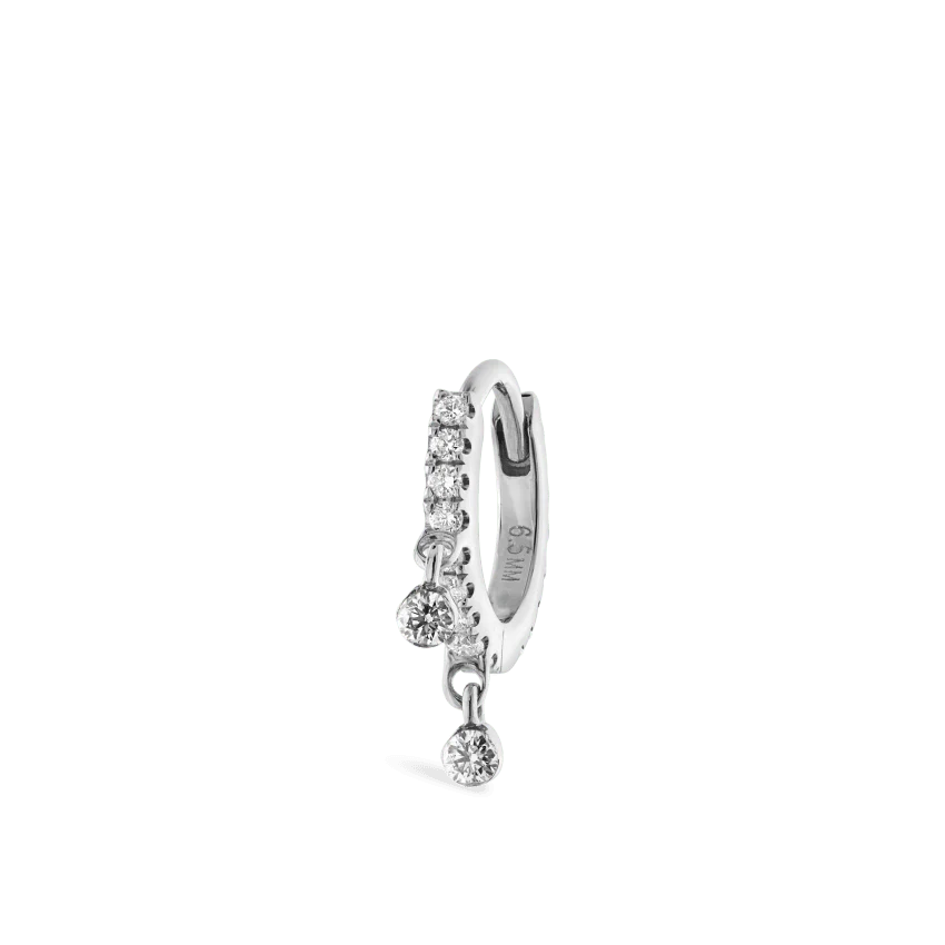 Diamond Eternity Double Dangle Hoop Earring - Image 3