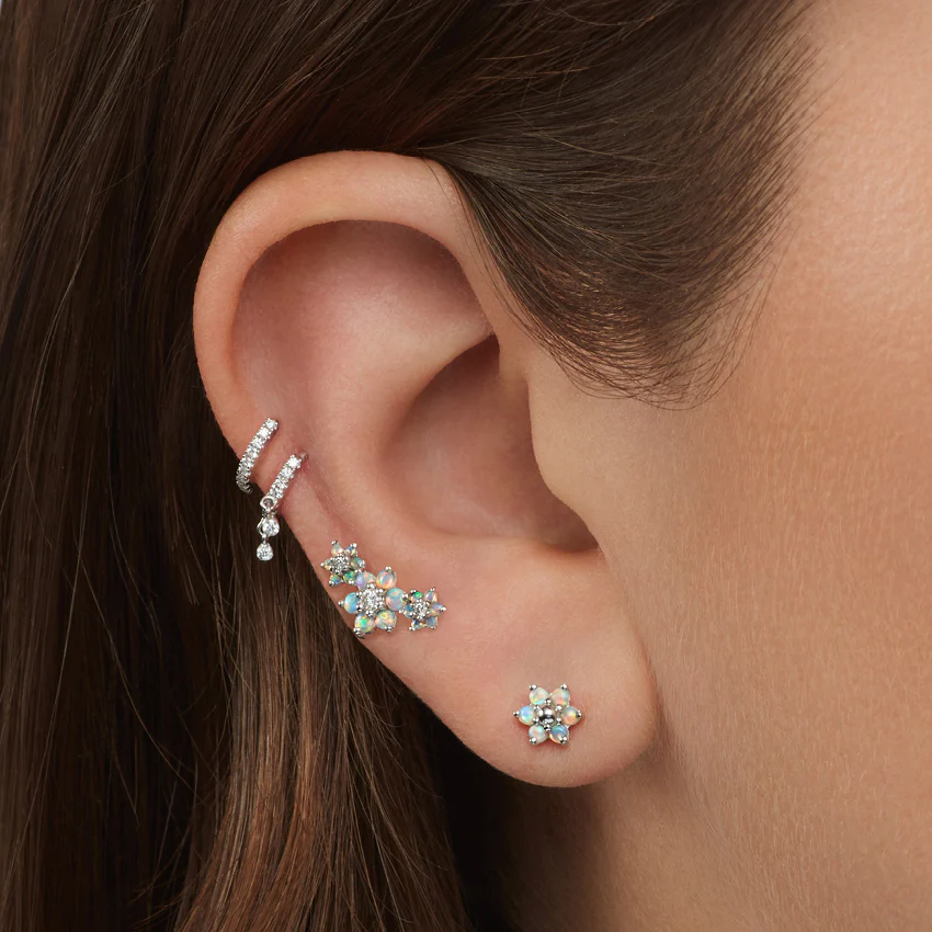 Diamond Eternity Double Dangle Hoop Earring - Image 31