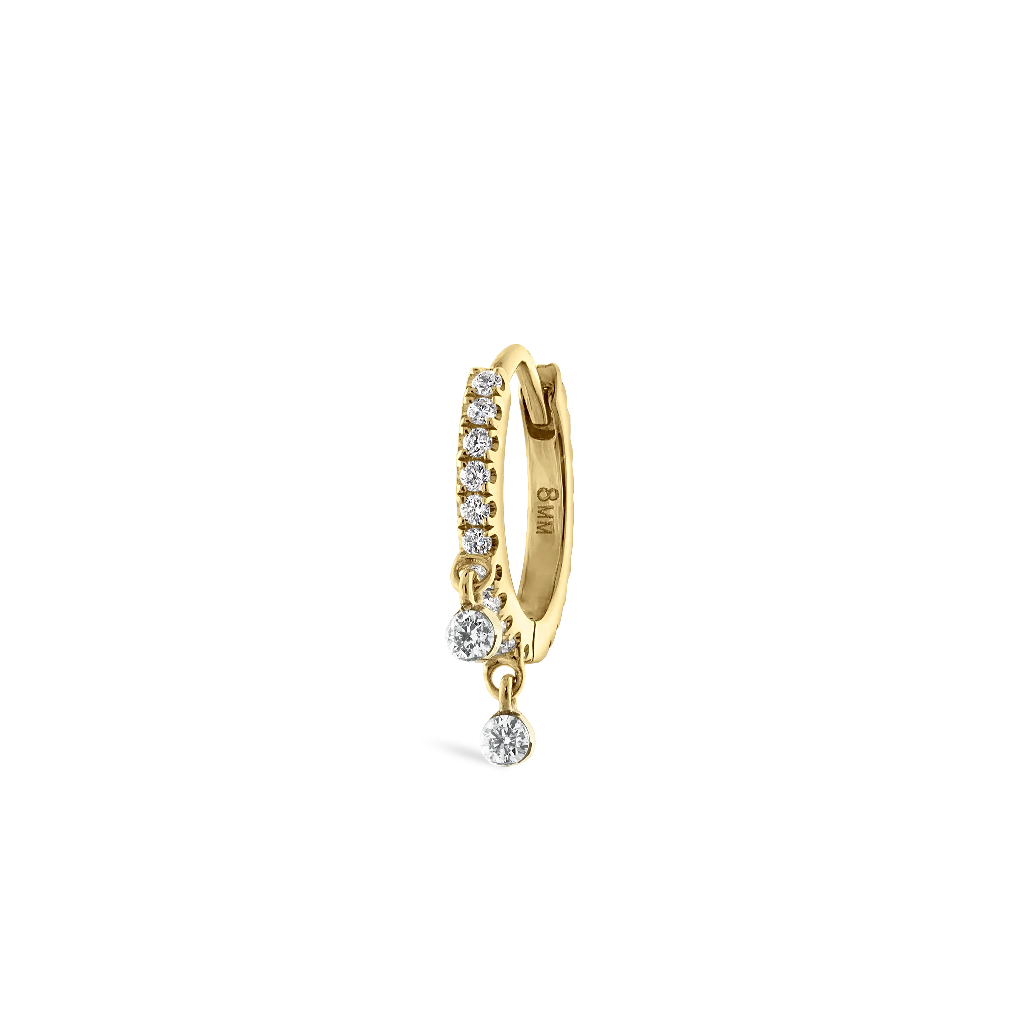 Diamond Eternity Double Dangle Hoop Earring - Image 48