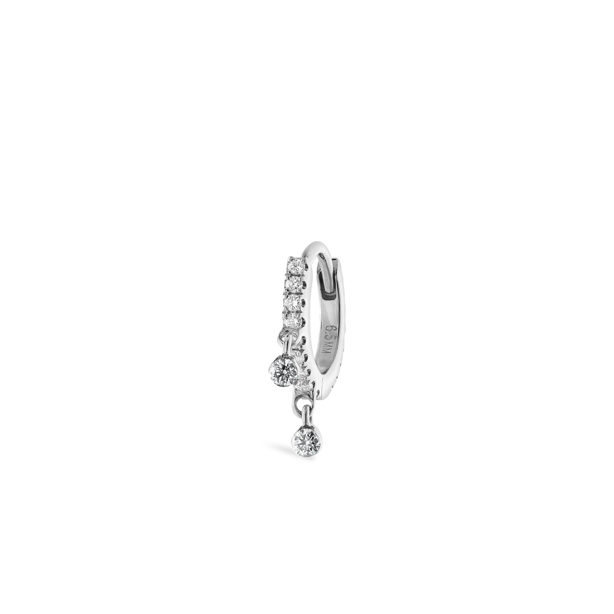 Diamond Eternity Double Dangle Hoop Earring - Image 50