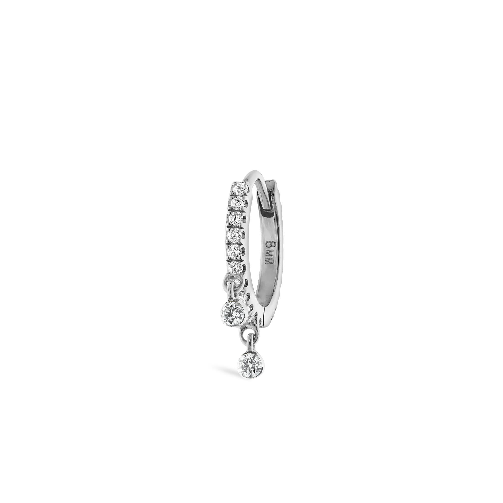 Diamond Eternity Double Dangle Hoop Earring - Image 51