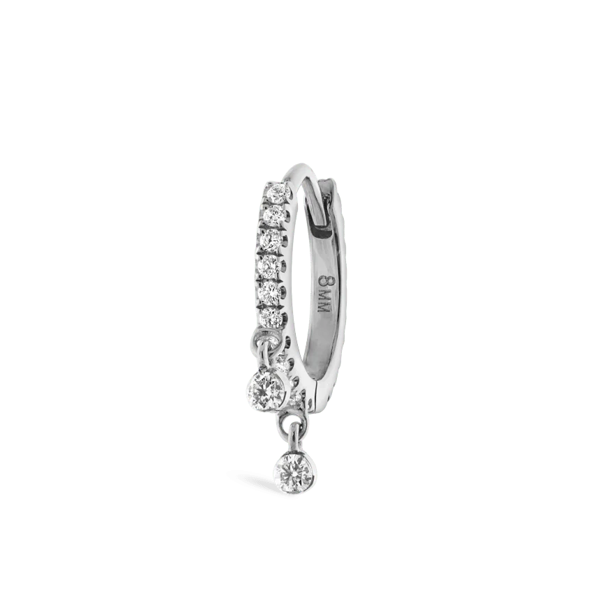 Diamond Eternity Double Dangle Hoop Earring - Image 6
