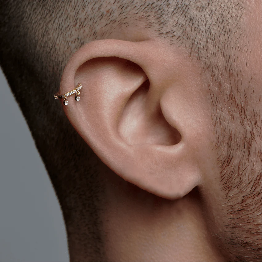 Diamond Eternity Double Dangle Hoop Earring - Image 7