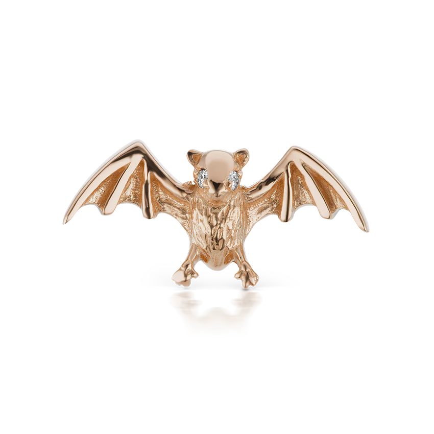 Diamond Eye Bat Threaded Stud Earring With Titanium Backing - Image 10