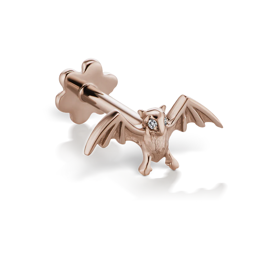Diamond Eye Bat Threaded Stud Earring With Titanium Backing - Image 11