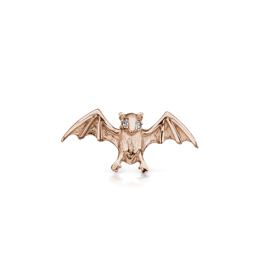Diamond Eye Bat Threaded Stud Earring With Titanium Backing - Image 12