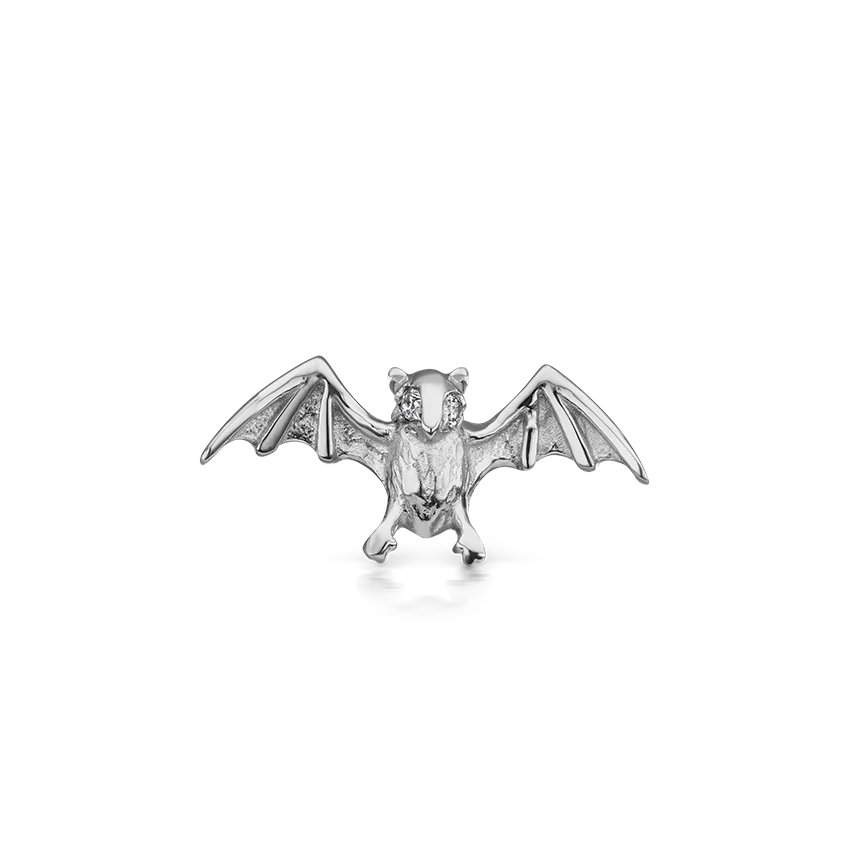 Diamond Eye Bat Threaded Stud Earring With Titanium Backing - Image 5