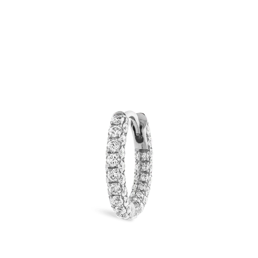Diamond Five Row Pavé Hoop Earring (Bottom Hinge) - Image 11