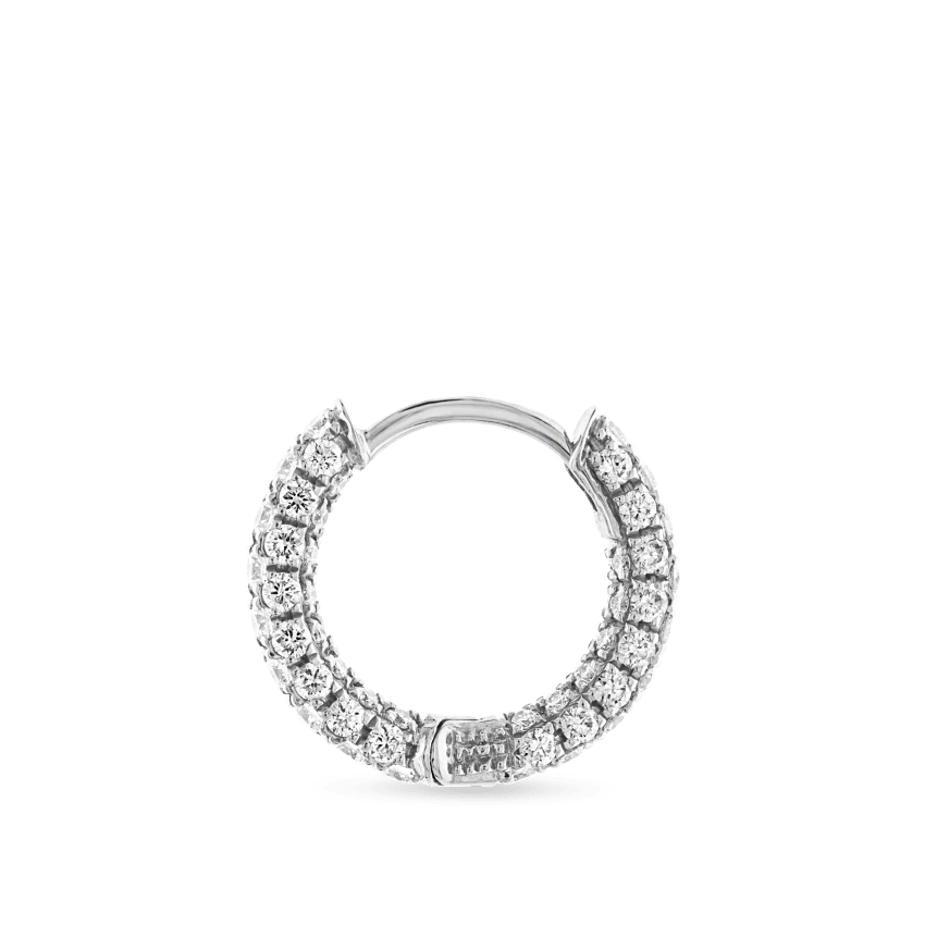 Diamond Five Row Pavé Hoop Earring (Bottom Hinge) - Image 15