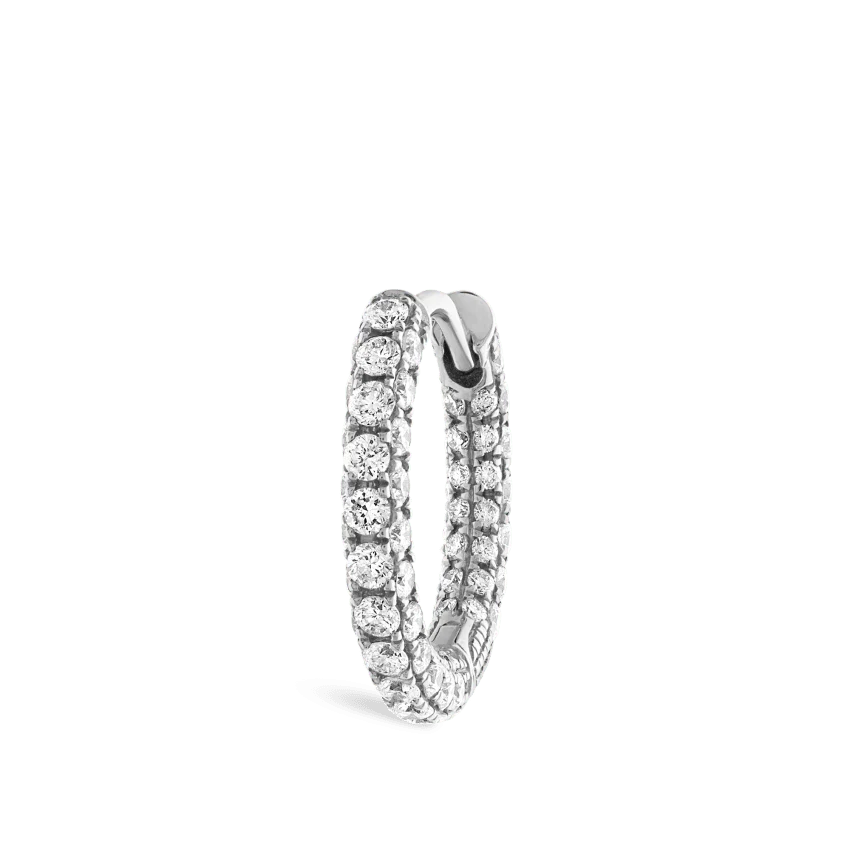 Diamond Five Row Pavé Hoop Earring (Bottom Hinge) - Image 17