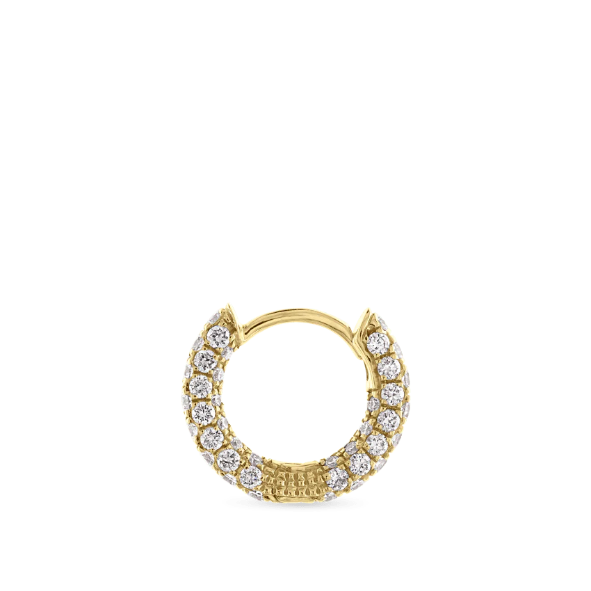 Diamond Five Row Pavé Hoop Earring (Bottom Hinge) - Image 29
