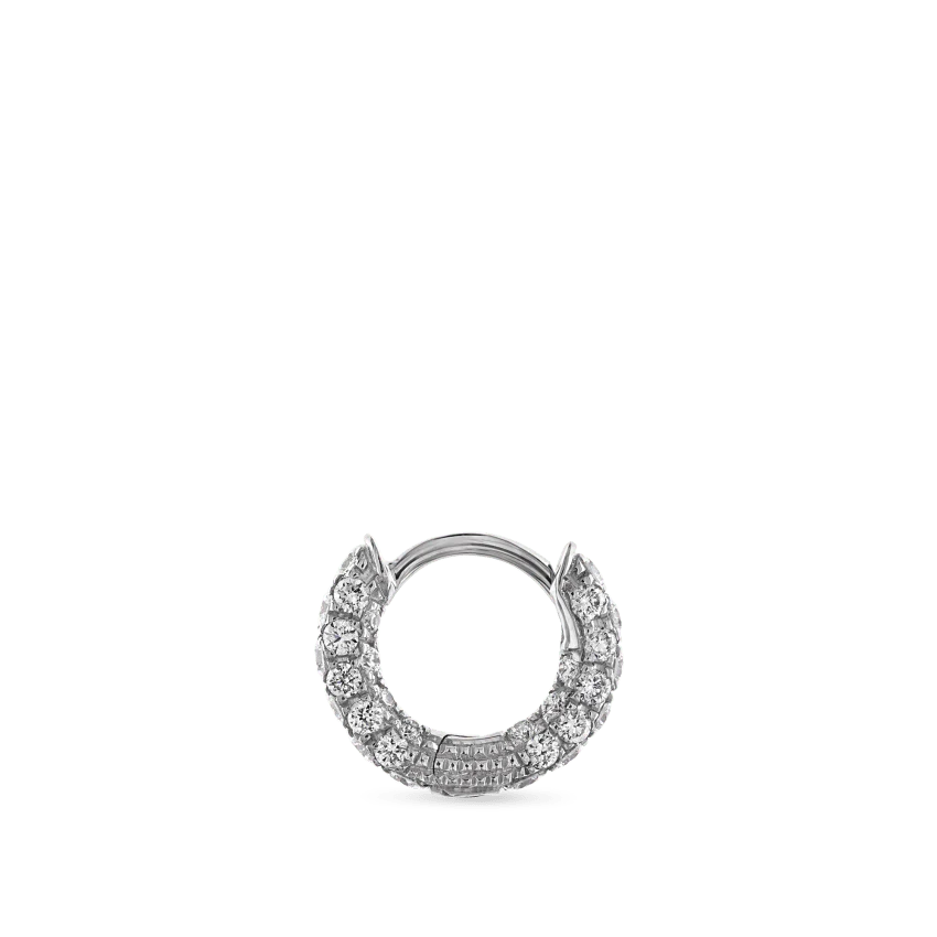 Diamond Five Row Pavé Hoop Earring (Bottom Hinge) - Image 3