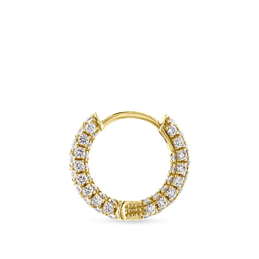 Diamond Five Row Pavé Hoop Earring (Bottom Hinge) - Image 35