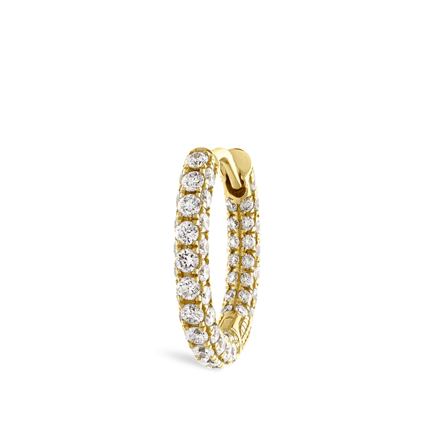 Diamond Five Row Pavé Hoop Earring (Bottom Hinge) - Image 37