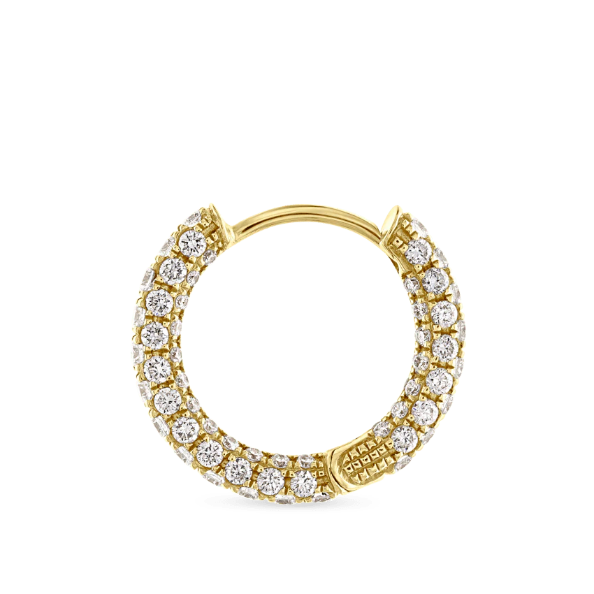 Diamond Five Row Pavé Hoop Earring (Bottom Hinge) - Image 39