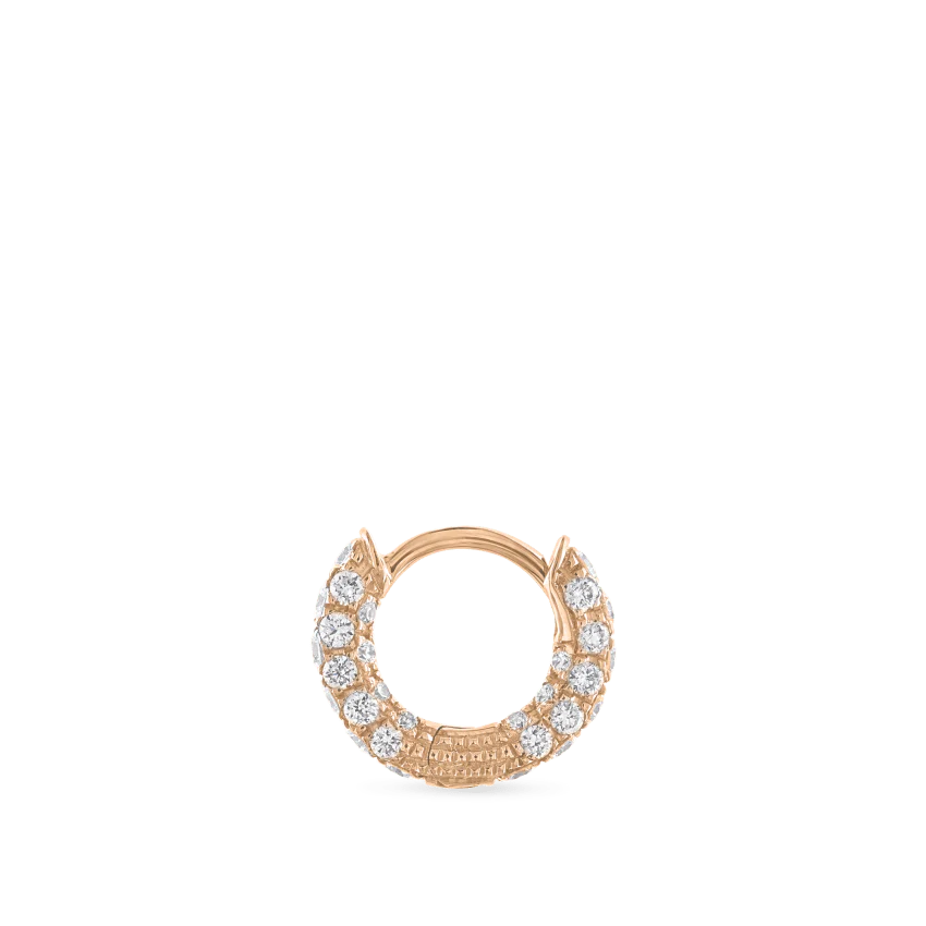 Diamond Five Row Pavé Hoop Earring (Bottom Hinge) - Image 43