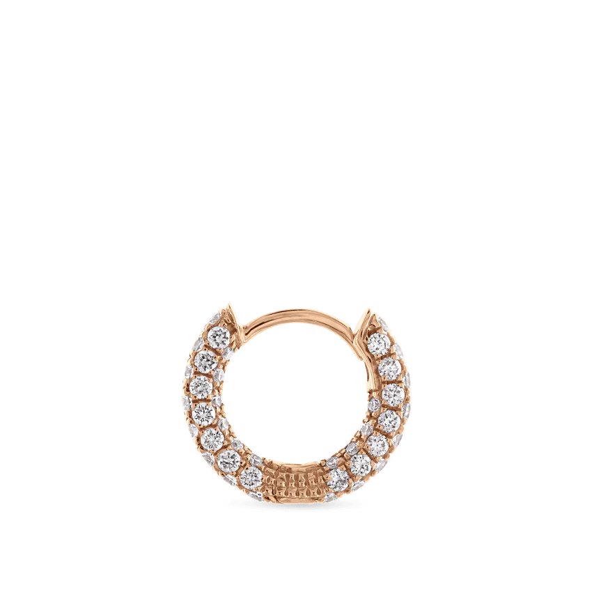 Diamond Five Row Pavé Hoop Earring (Bottom Hinge) - Image 49