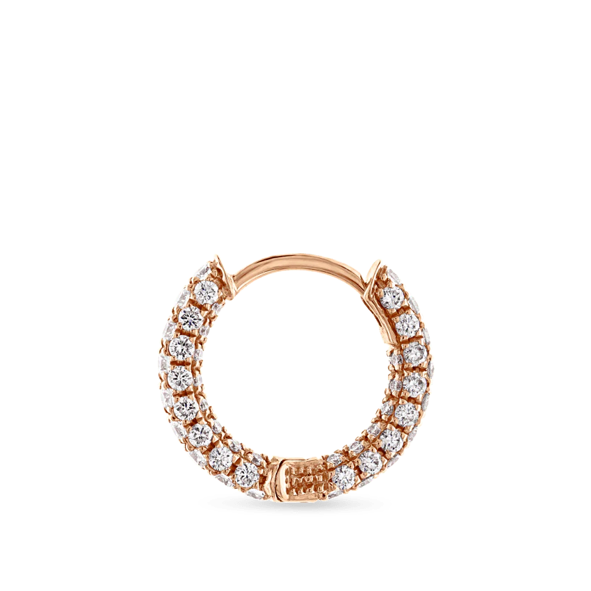 Diamond Five Row Pavé Hoop Earring (Bottom Hinge) - Image 55