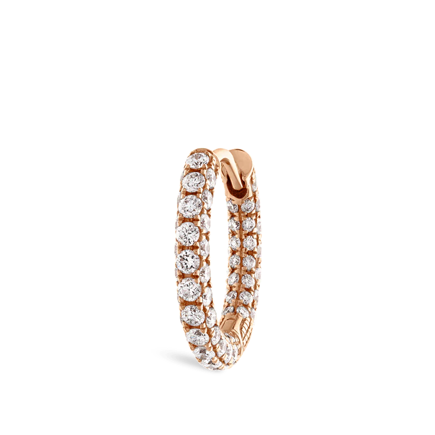 Diamond Five Row Pavé Hoop Earring (Bottom Hinge) - Image 57