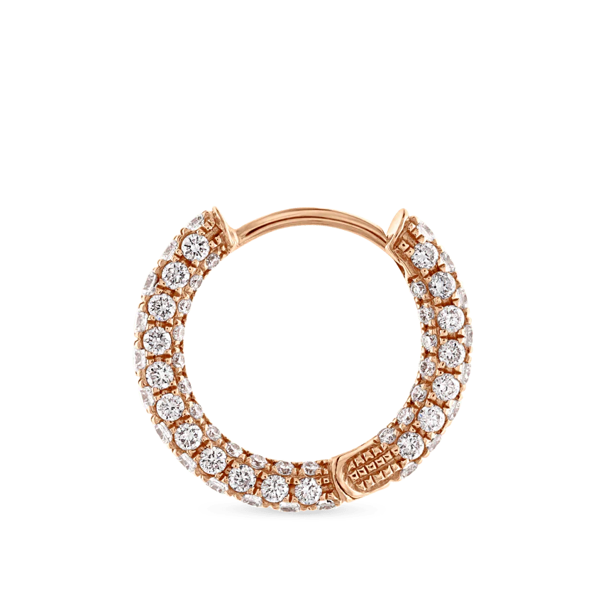Diamond Five Row Pavé Hoop Earring (Bottom Hinge) - Image 59